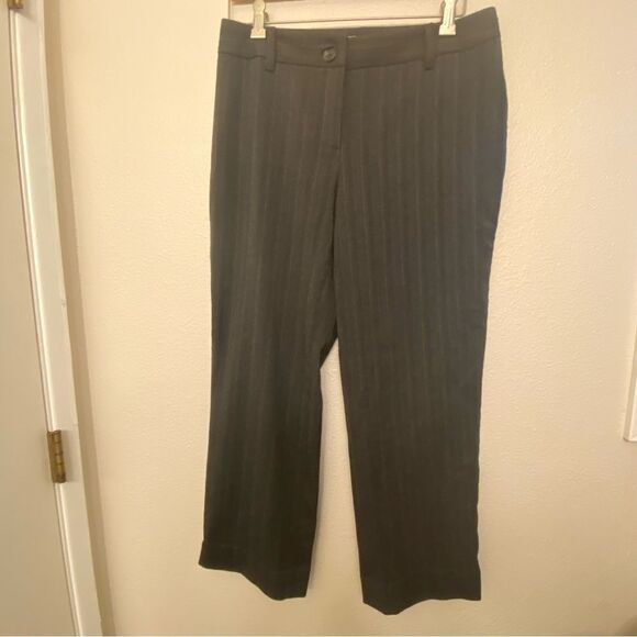 Cabi 155 pinstripe gray black slacks mid rise dress pants trouser Career wear 10 - Picture 2 of 10